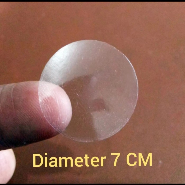 

100pcs Stiker TRANSPARAN Bening Diameter 1-7'CM polos Bulat Bundar