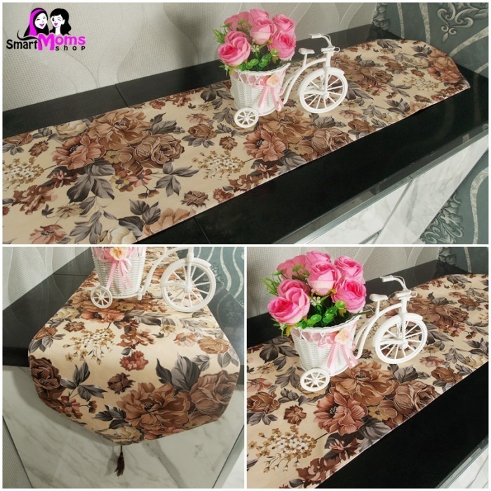 TAPLAK MEJA TAMU / TAPLAK MEJA PANJANG MINIMALIS MODERN CLARISSA BROWN