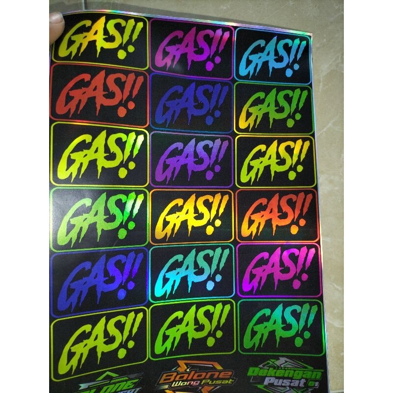 

Stiker Pack Gass isi 21 bahan hologram