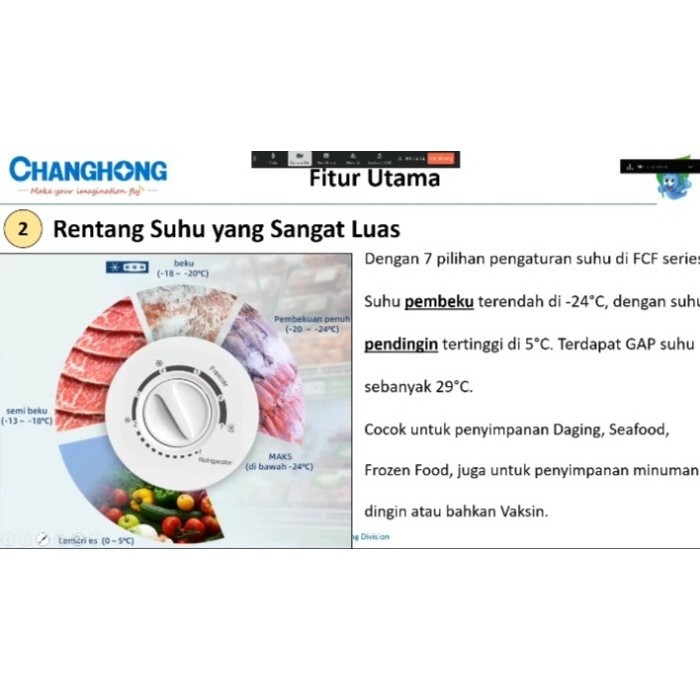 NEW CHANGHONG CBD 105 CHEST FREEZER BOX 100 L LEMARI PEMBEKU 100 LITER ORIGINAL