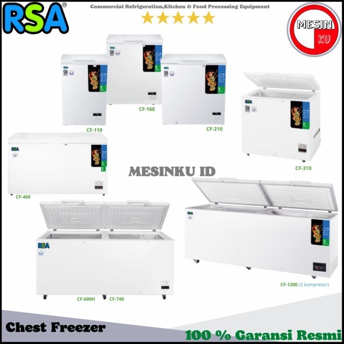 NEW CHEST FREEZER RSA FREEZER BOX FREEZER MINI GARANSI RESMI ALL VARIAN ORIGINAL