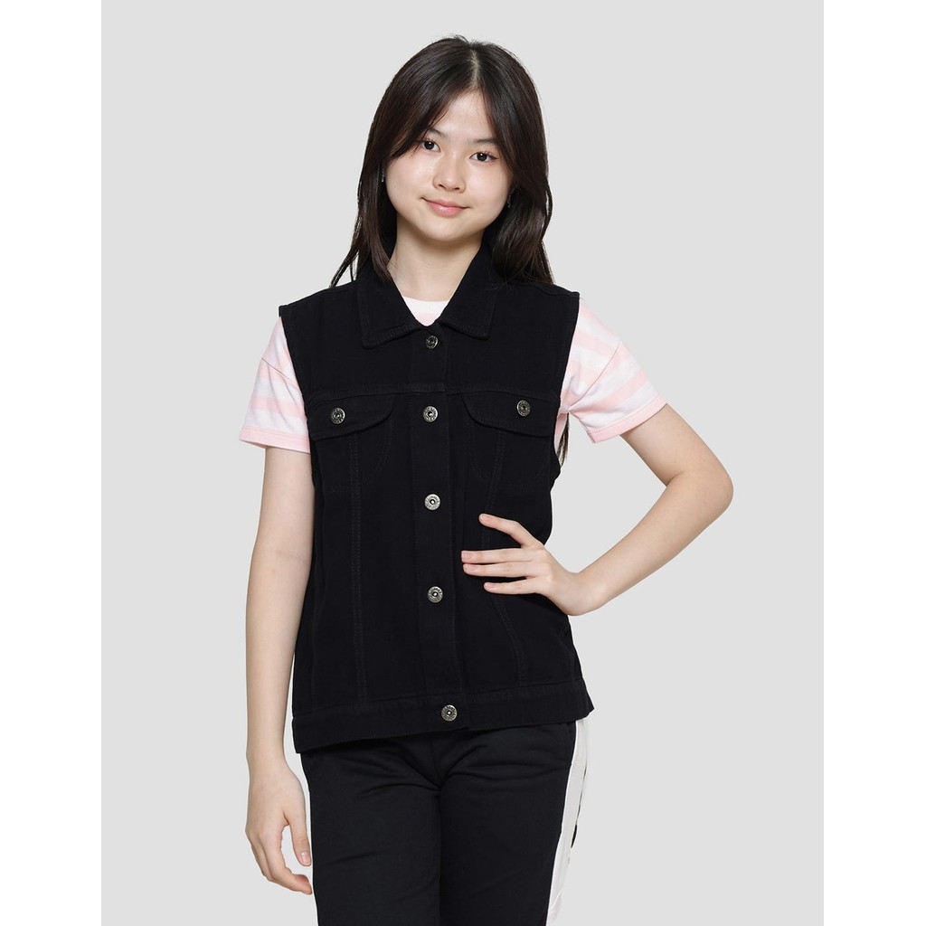 Nevada Vest Washed Jaket Denim Anak Perempuan 119887652