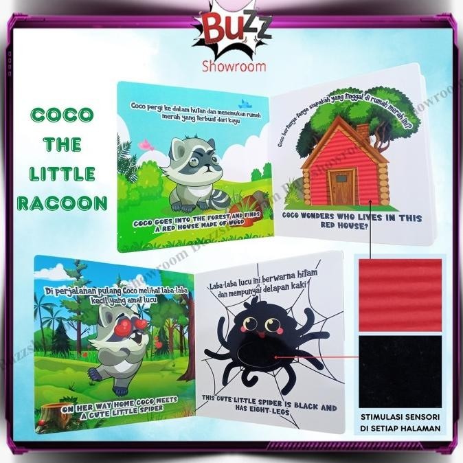 Buku Sensori untuk anak Cerita Dongeng Tekstur Book Edukasi Balita LN