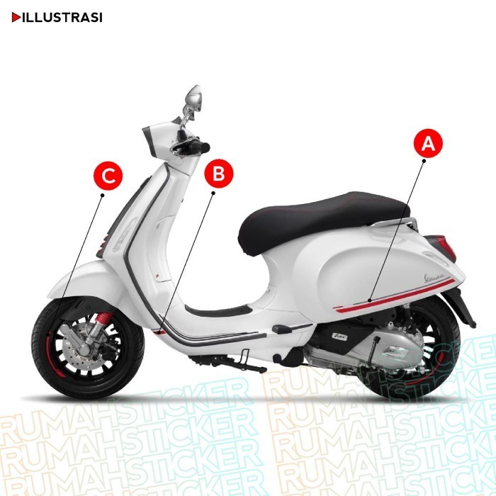 STICKER CUTTING LIST VESPA UNIVERSAL MODE STRIPING VESPA SPRINT CARBON