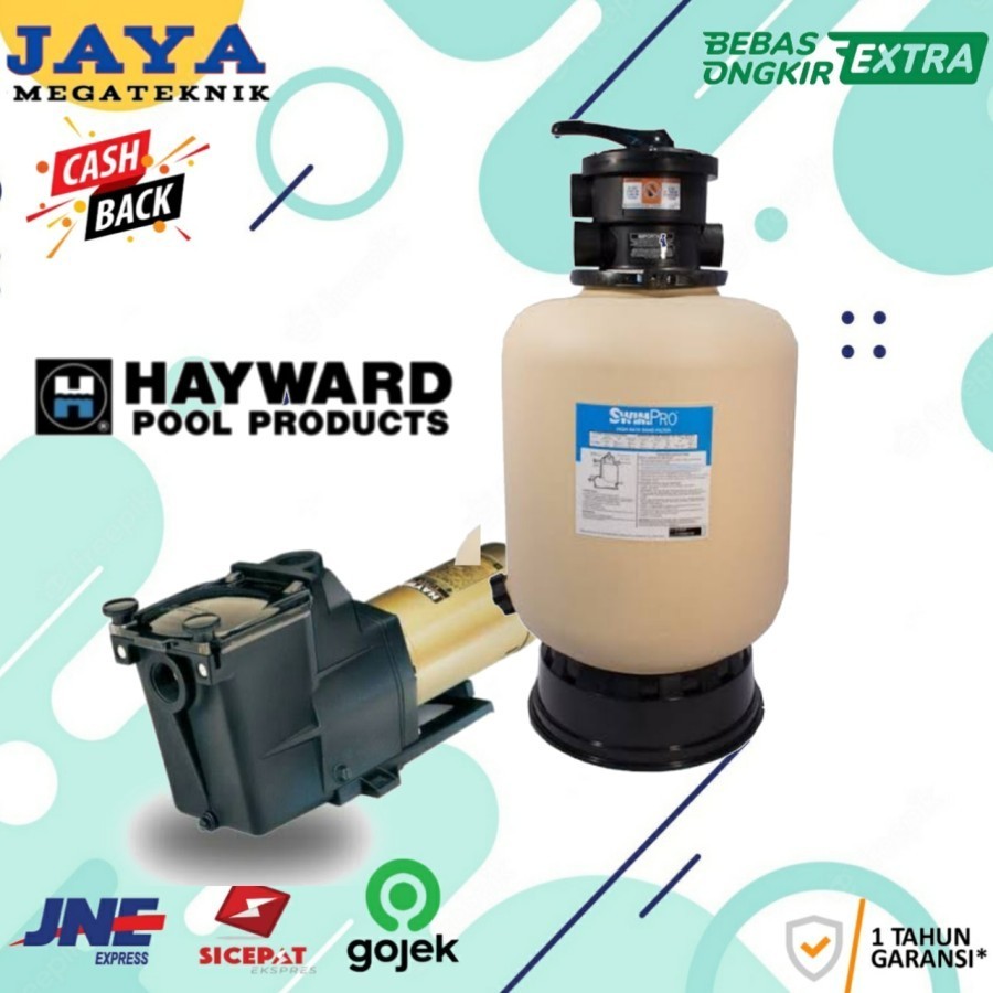PAKET KOLAM RENANG HAYWARD 1HP SAND FILTER HAYWARD 19"
