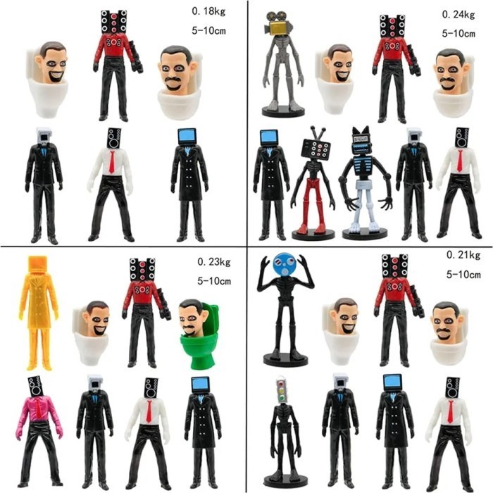 FIGURE MAINAN ANAK SKIBIDI TOILET CAMERA MAN TV SPEAKER MAN SET