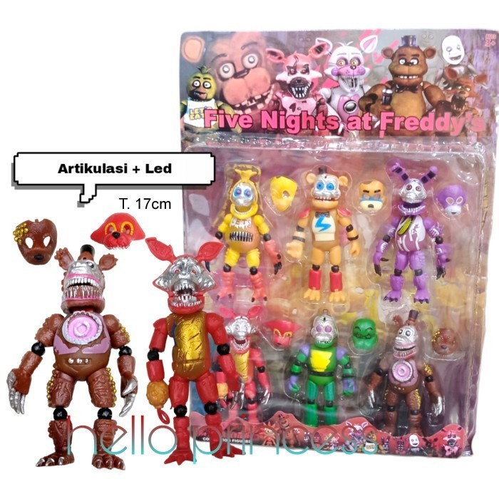 FIGURE FNAF MAINAN FIVE NIGHTS AT FREDDY FOXY FIGURE SET 6 BIG SIZE