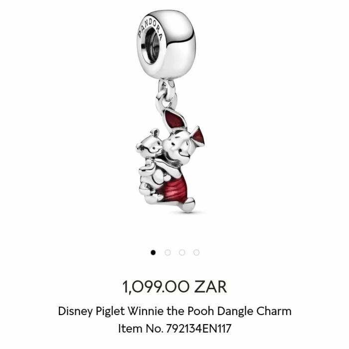 CHARM PANDORA DISNEY PIGLET DANGLE ORI