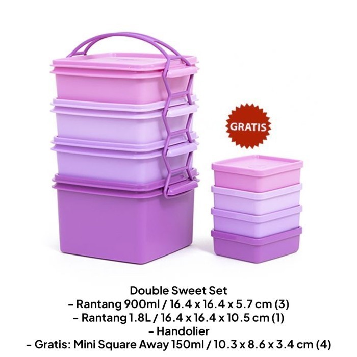 TUPPERWARE RANTANG DOUBLE SWEET FREE [A08]