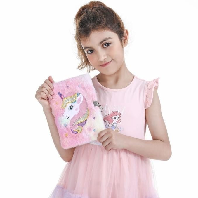 

NEW TERLARIS DIJUAL BUKU NOTEBOOK UNICORN BULU KARAKTER GEMBOK LOVE BUKU DIARY ANAK PACKING BAGUS