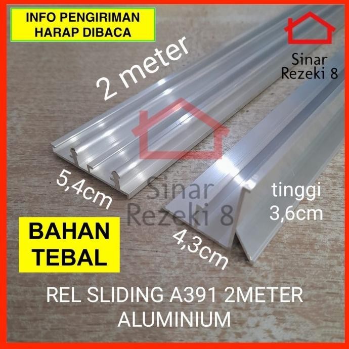 Set Rel Yiming 2 Meter + Roda 2 Pintu Lemari Sliding Pakaian Geser