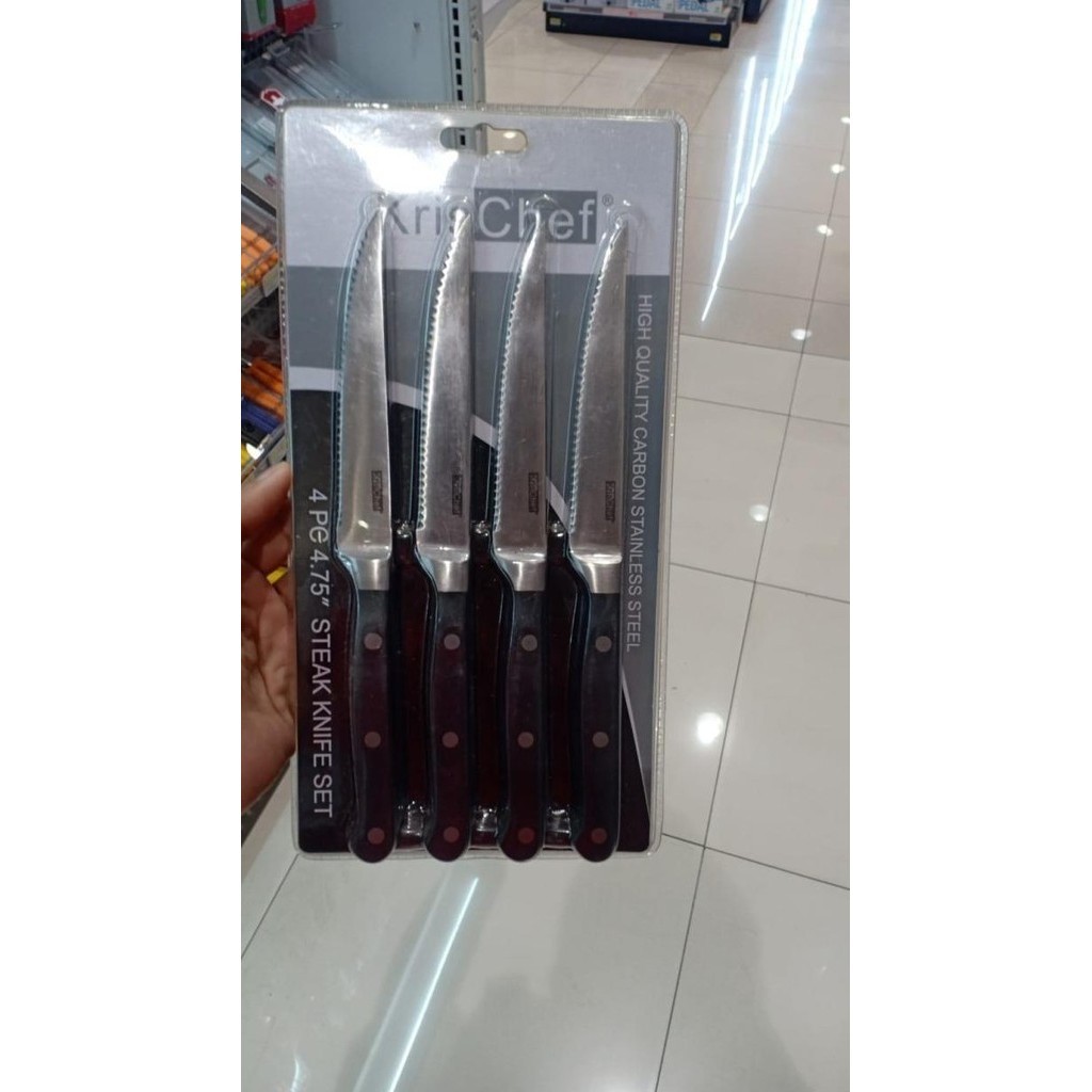 BARANG TERLARIS KRISCHEF SET PISAU STEAK 4PCS / STEAK KNIFE 4.75INC VANIATARI2