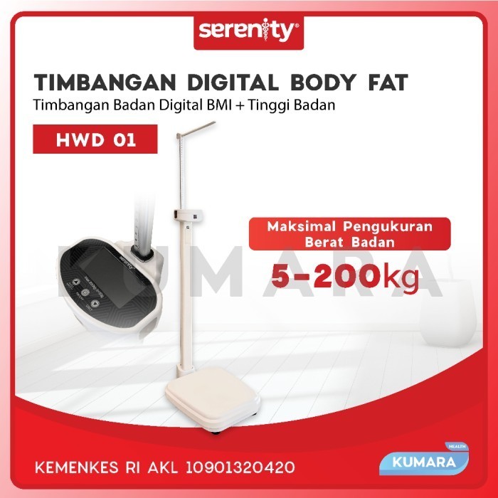 SERENITY - TIMBANGAN BADAN DIGITAL BMI + TINGGI BADAN HWD 01