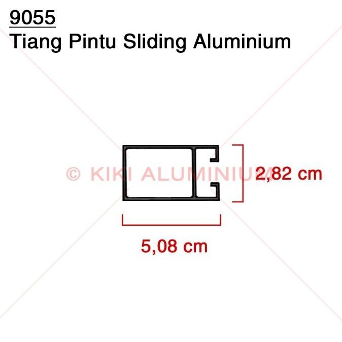 Tiang Pintu Sliding Aluminium (9055) - Merk : Alexindo - Pjg. 6 Meter