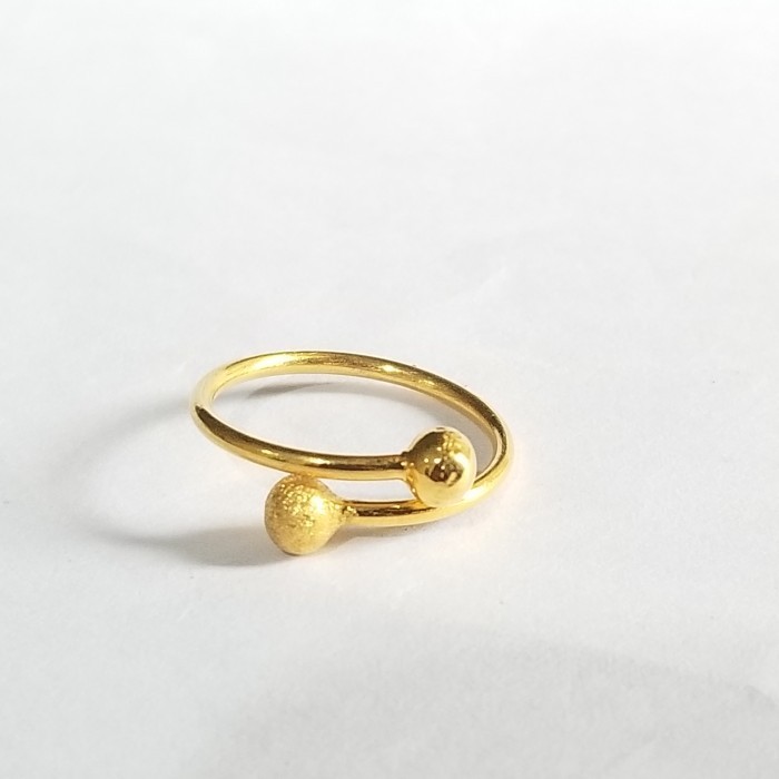 CINCIN SILANG BOLA PASIR POLOS MINI ELEGANT HADIAH ANAK EMAS ASLI