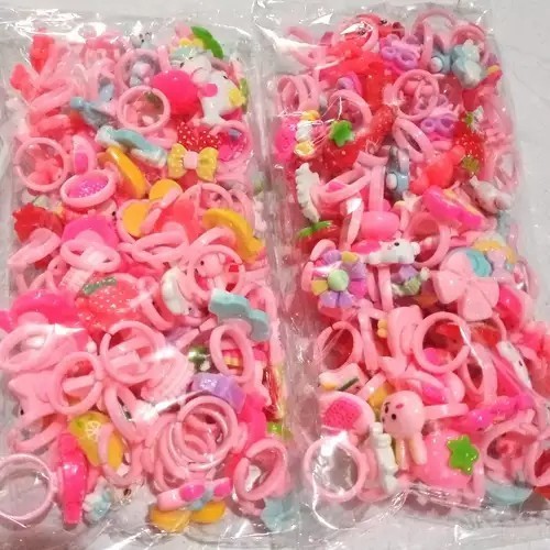 ISI 100 PCS CINCIN ANAK TANPA KOTAK / MAINAN CINCIN KARAKTER ANAK