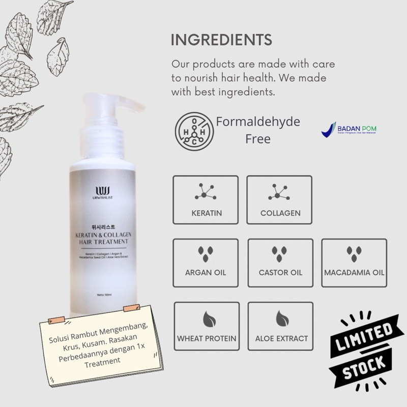 Urwishlist Keratin & Collagen Hair Treatment Keratin Hair Treatment