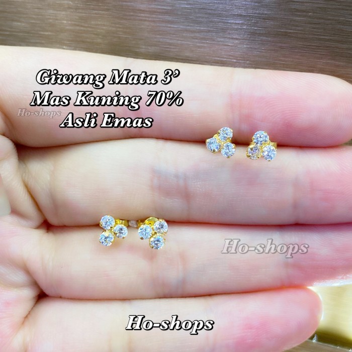GIWANG MATA 3' MAS KUNING 70% ASLI EMAS