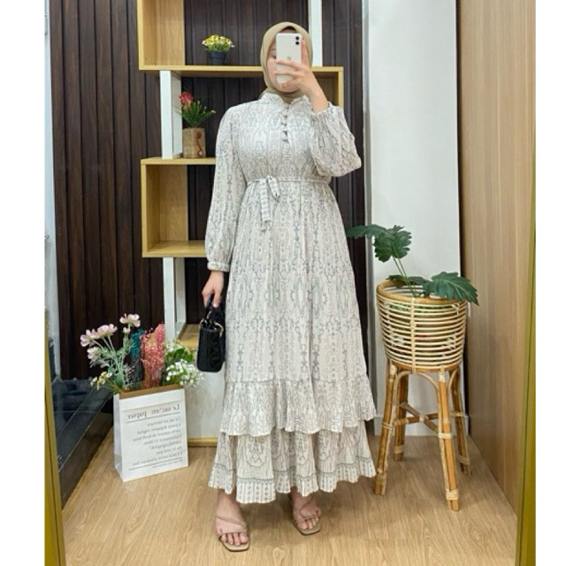 PREMIUM Fatunhijabs - Dara gamis pleats gamis ceruty