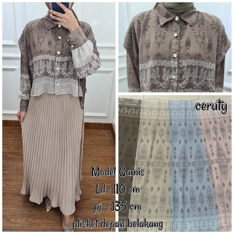 PREMIUM fatunhijabs - kanaya gamis pleats