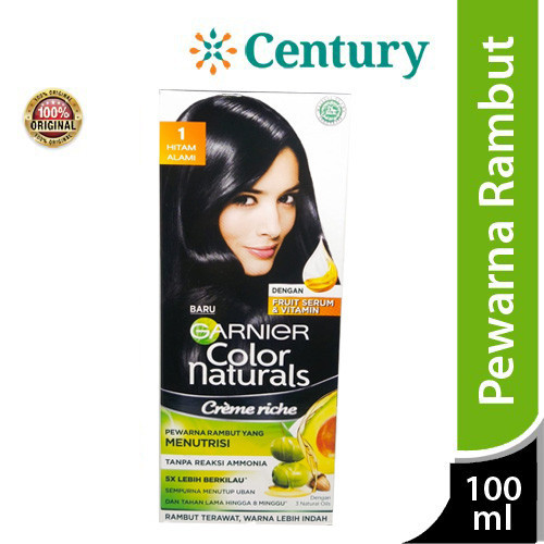 GARNIER COLOR BATURAL HITAM ALAMI 1 / HAIR COLOR / PEWARNA RAMBUT HITAM / PERAWATAN RAMBUT