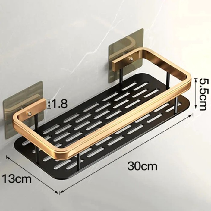 Rak Perlengkapan Kamar Mandi Serbaguna Tempel Tanpa Paku