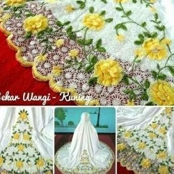 Mukena Alat Sholat Wanita/Mukena Satin Bordir Bunga/Mukenah Sekar Wiwitcici