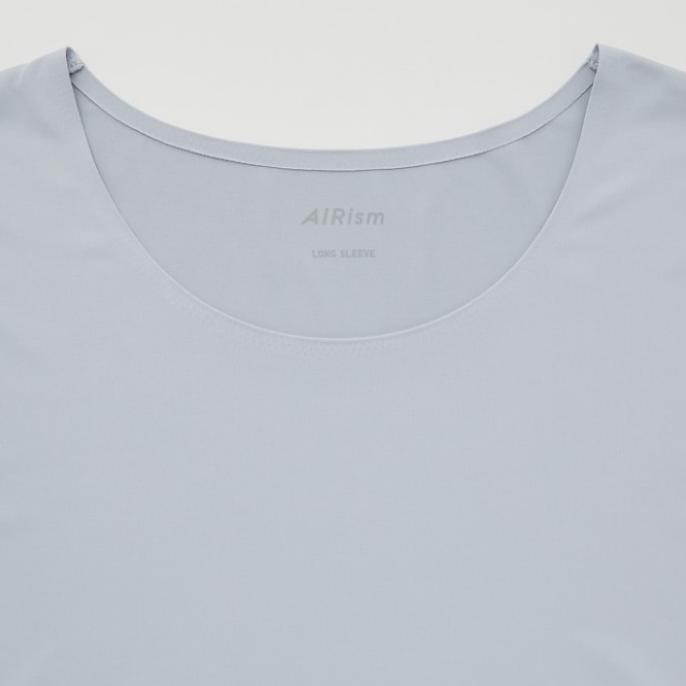 Women Tshirt Kaos Manset Dalaman Airism Uv Protection Crew Neck Uniqlo