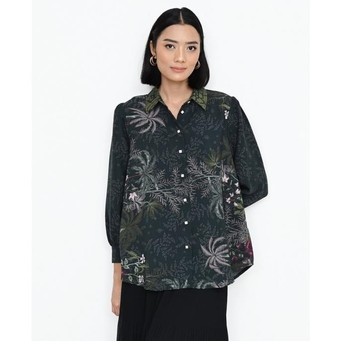 Geulis.Id Ixora Shirt / Blouse Printed / Atasan Wanita (2 Warna)