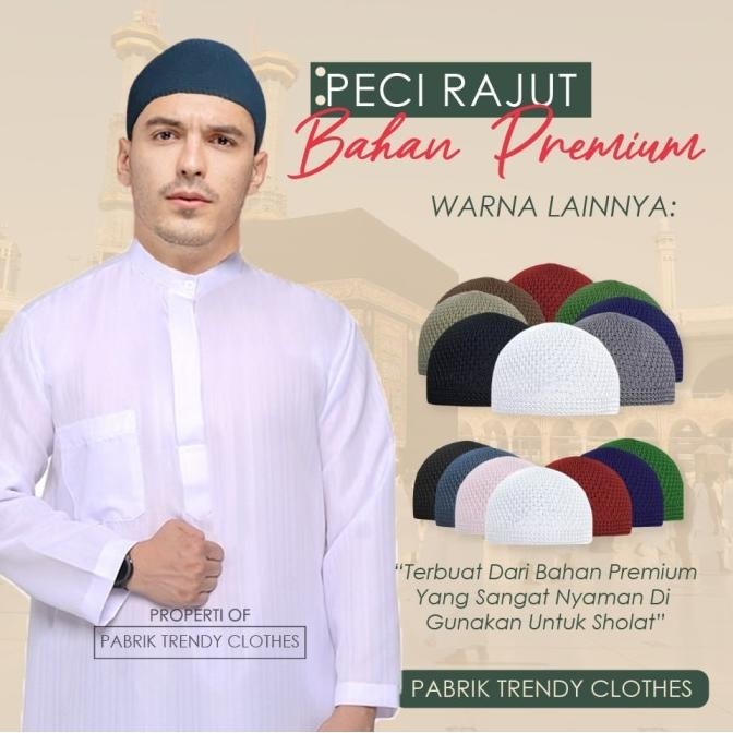 Al_Mubarrakh Peci Rajut Dewasa Premium Tebal Jumbo Original