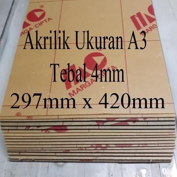 

Terbaik! Lembaran Akrilik Marga Cipta A3 4 mm .,