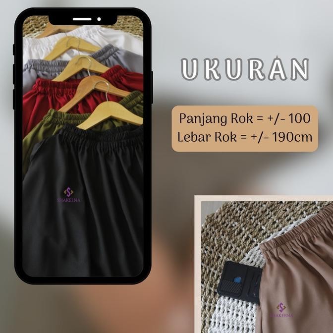 Rok Panjang Wanita Muslimah Polos Rok Kerja Ootd Remaja