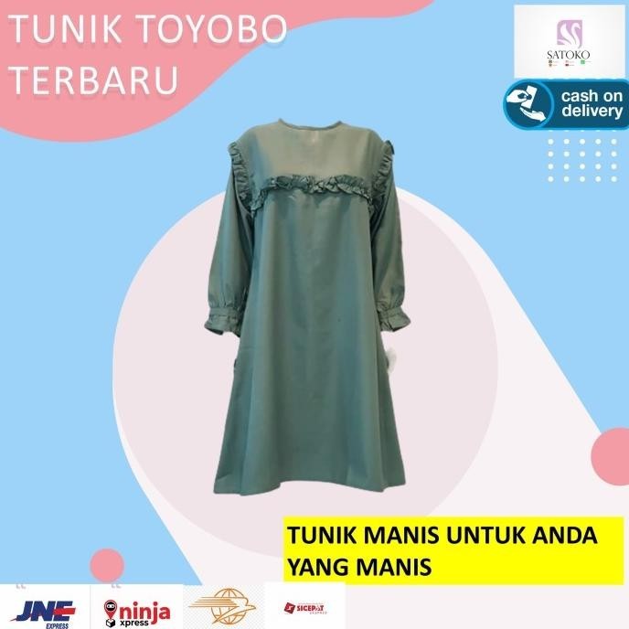 Tunik Wanita Terbaru Atasan Muslim Toyobo Polos Katun Fashion Muslim 5
