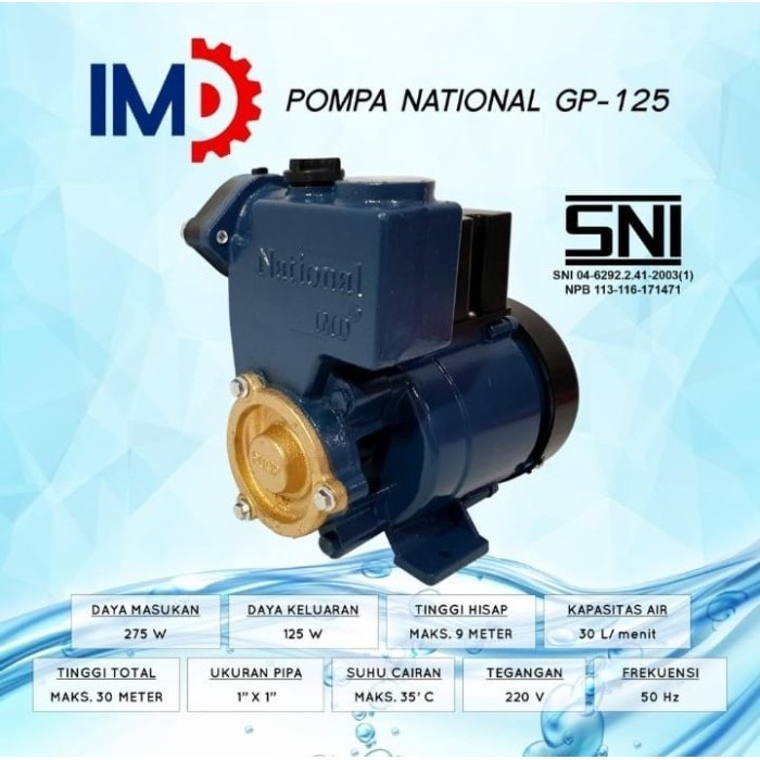 POMPA AIR / MESIN POMPA AIR NASIONAL IMD GP - 125