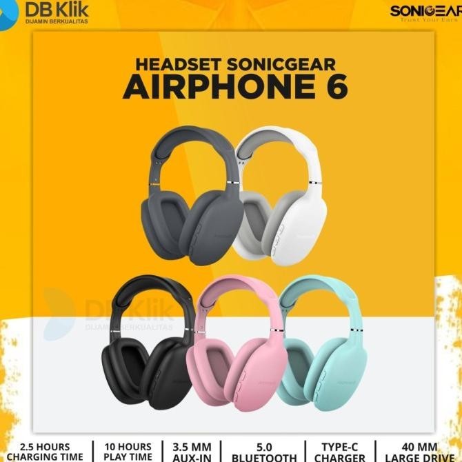 Headset SonicGear Airphone 6 Bluetooth 5.0 - Headphone Airphone 6