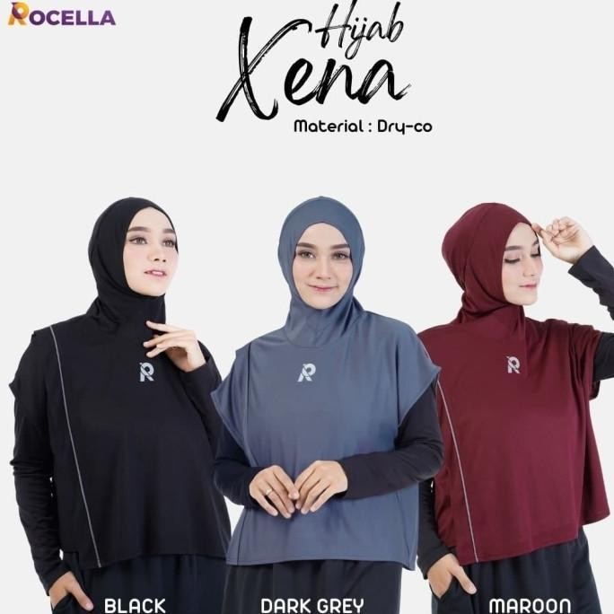 Rocella Hijab Xena - Hijab Sport Panjang Menutup Dada | Jilbab Panjang