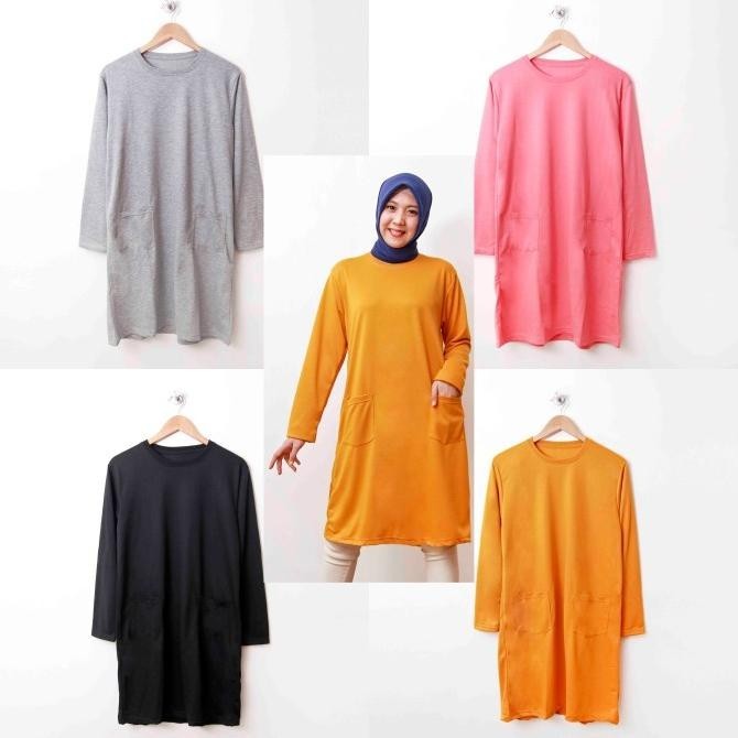 Kaos Tunik Polos Premium Atasan Wanita