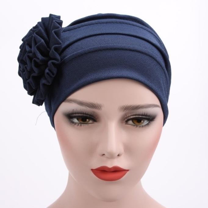 Topi Turban Motif Bunga Untuk Wanita Muslim