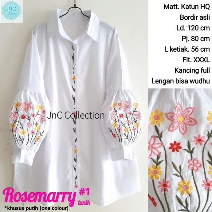 Tunik Bordir Putih Rosmerry