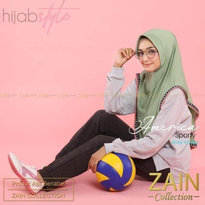 Jilbab Instan Zain Collection America Sporty Brand Original