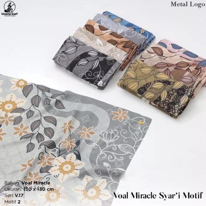 Segiempat Syari 130X130. Jilbab Umama Kerudung Segi4 Jumbo Motif Hijab