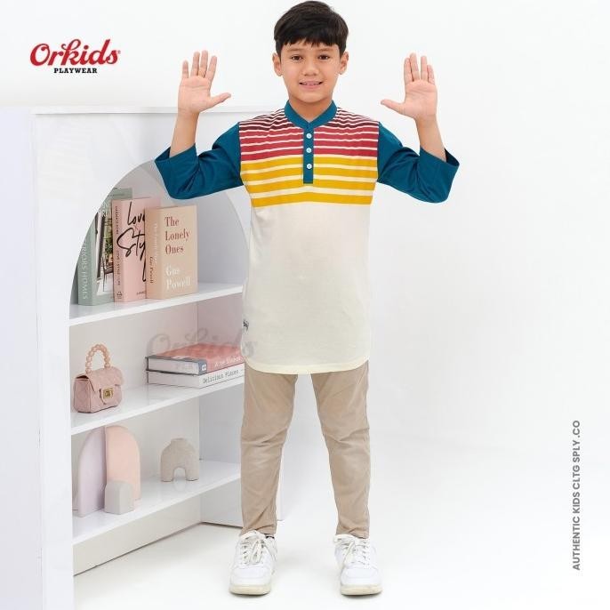 Kaos Kurta Anak Laki Laki Kerah Sanghai Baju Koko Anak Orkids Hila Bw