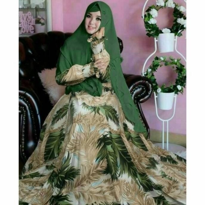 Gamis Syari Set Khimar Jumbo Terbaru Ld 130 Monalisa Super Jumbo