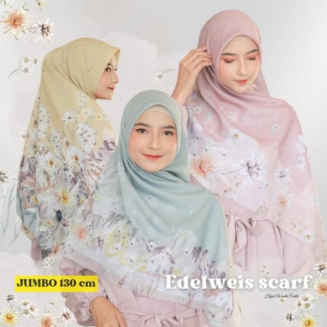 Hijabwanitacantik - Edelweiss Scraf Pollycotton Jumbo |Hijab Printing