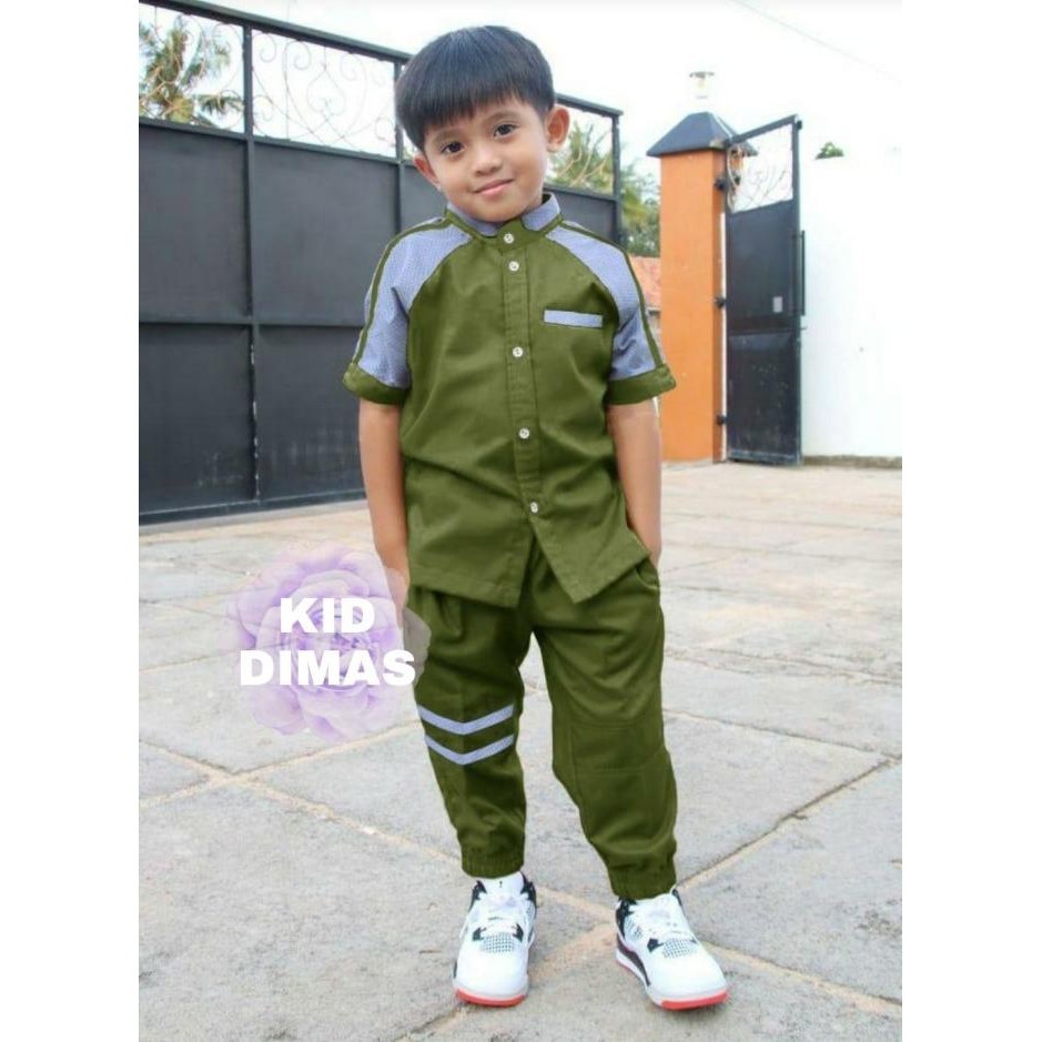 Kid Koko Dimas Army [Baju Muslim Anak 0121] Merk Udf Baju Gamis Anak