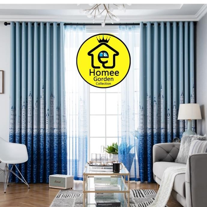 

Gorden Blackout +Anak+Tirai+Hordeng Jendela+Gordyn Blackout Murah+Biru Original