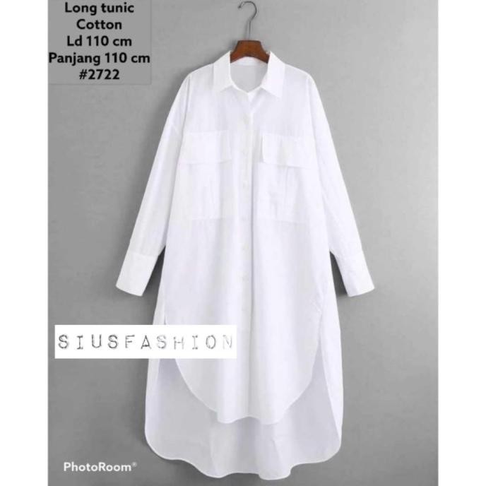 Tunik Putih Polos Oversize 070/722
