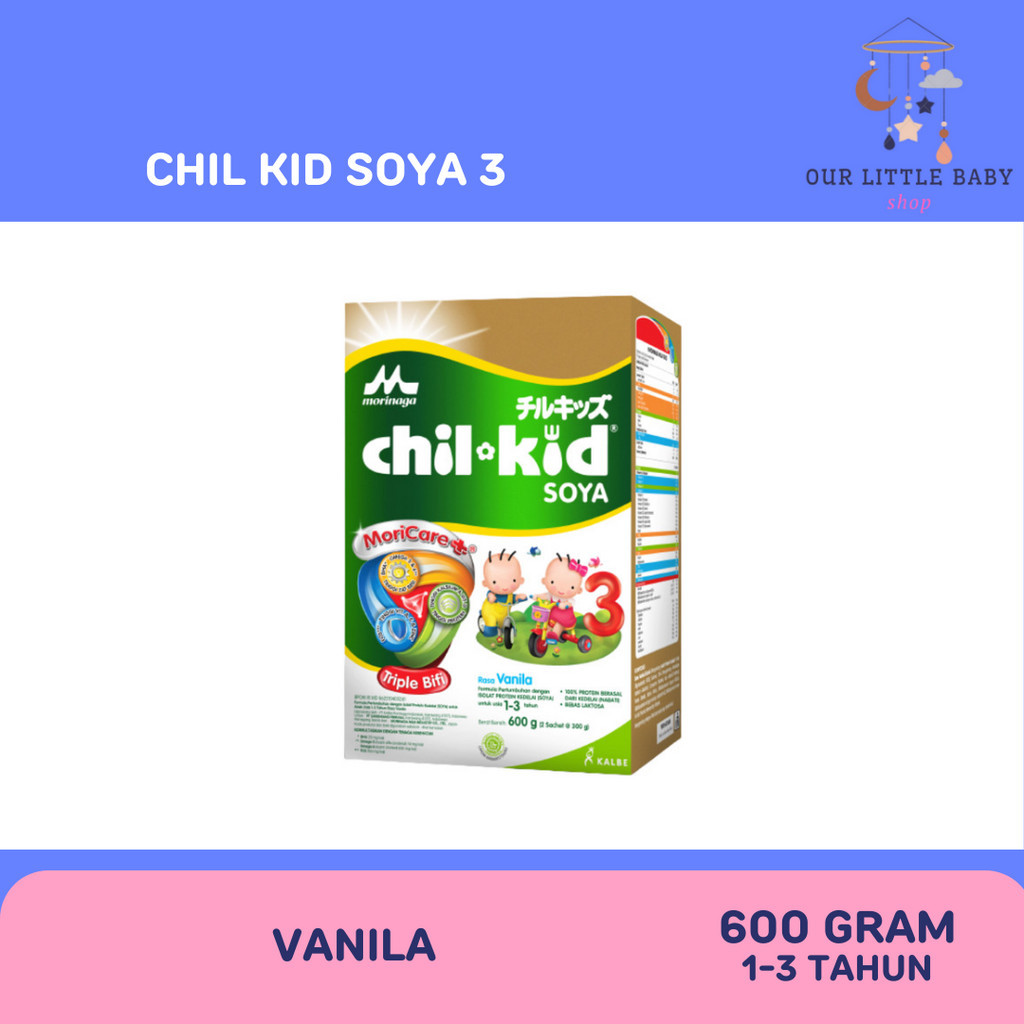 CHILKID SOYA 3 600 GRAM VANILA CHIL KID SOYA MORINAGA