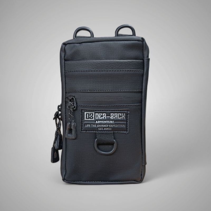 Tas Hp DEA-BACK | Waist Bag Pria Bahu | Tas Selempang Pria Tempat Hp ON Card | Tas Pria Kalung Hp Si