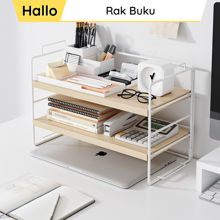 

Rak Buku Laptop Organizer Kayu Besi Susun Minimalis Kuat Kokoh Meja